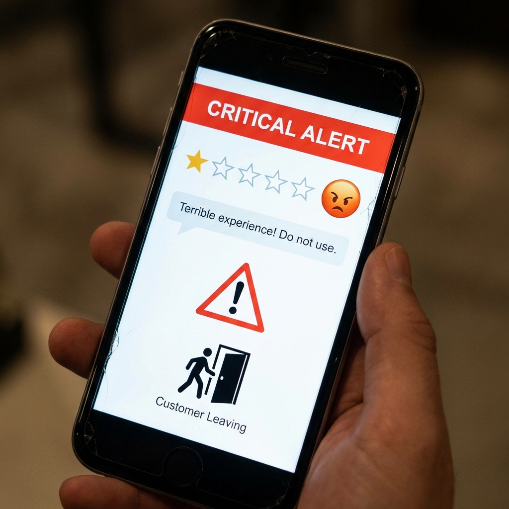 口コミが悪く、客足が遠のく